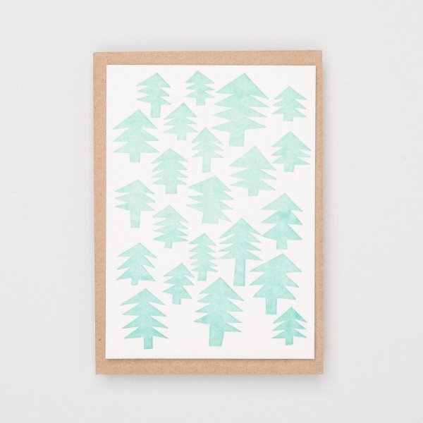 Grußkarte "Christmas Trees Pattern"
