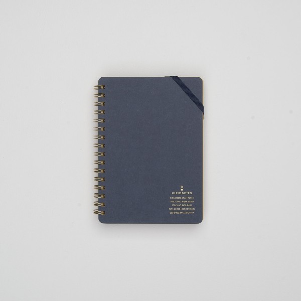 Kleid Ringbuch mit Kraftpapier marineblau (A6)